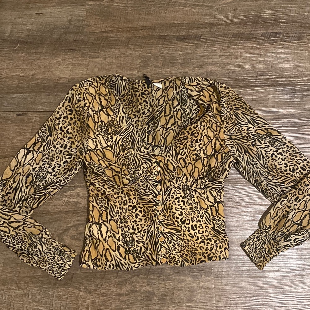 H&M Animal Print Long Sleeve Top